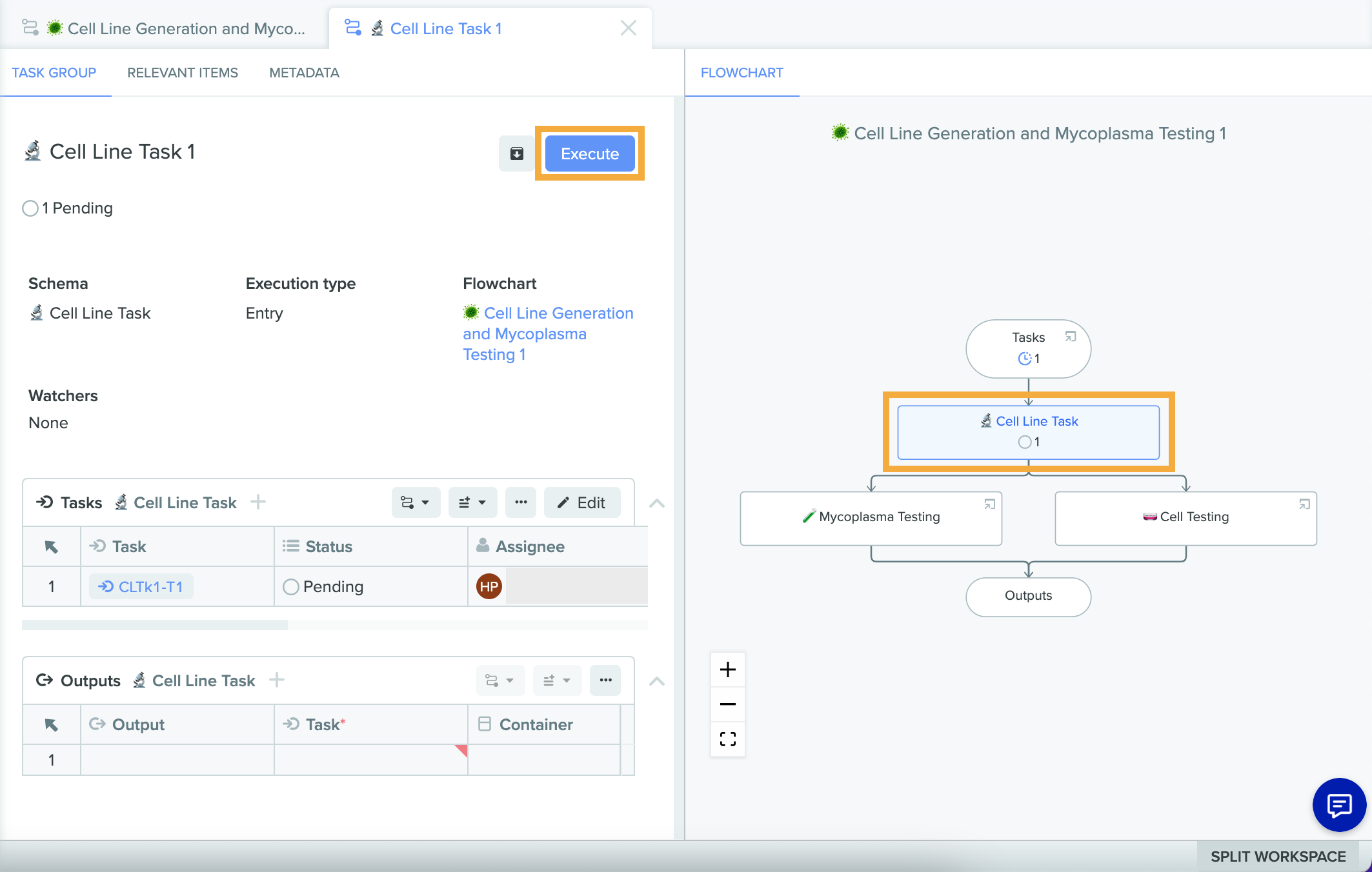 Executing flowchart workflow tasks – Benchling