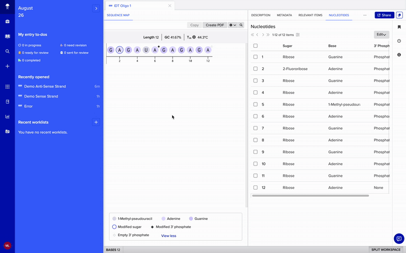 Modify Oligos And RNA Sequences Benchling