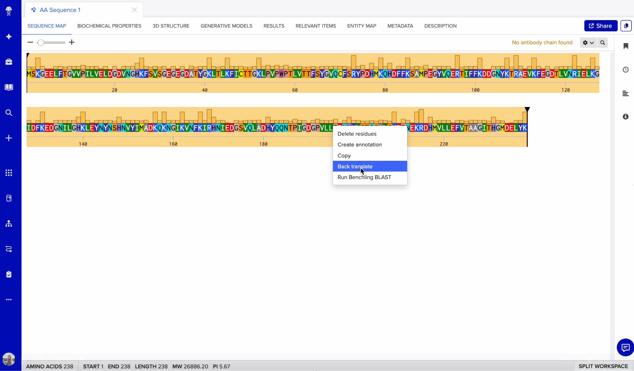 AA Sequence Overview Benchling